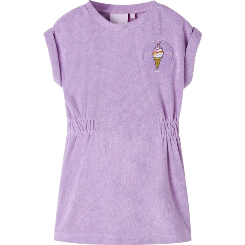 Lilla børnekjole str. 140 – rund hals & snøre i taljen