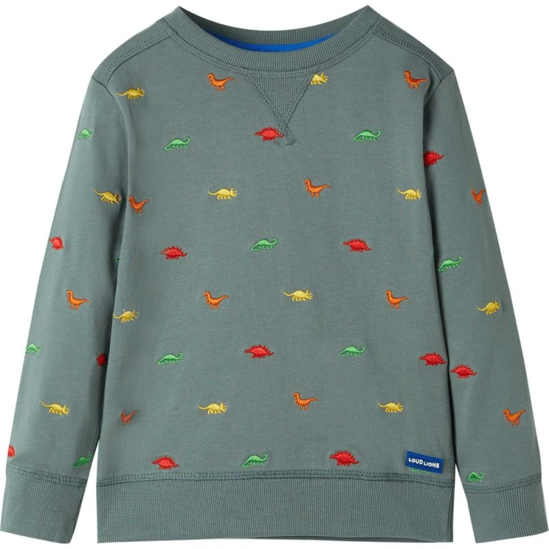 Børne-sweatshirt str. 104 – kakifarvet