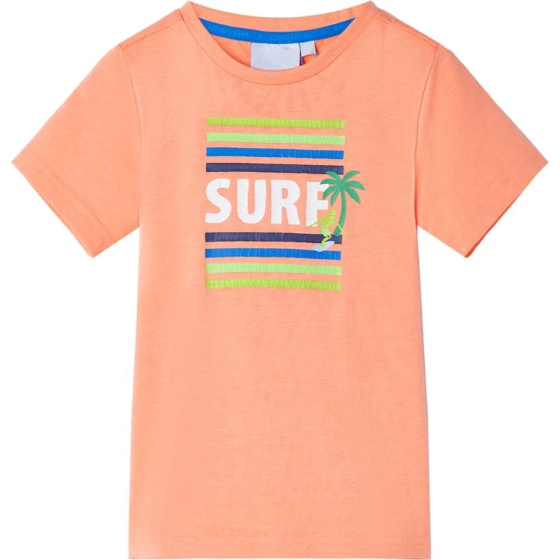 Børne T-shirt kortærmet neon-orange str. 128