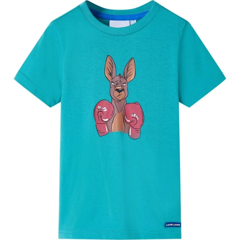 Kortærmet T-shirt børn str.140 - Mørk mintgrøn