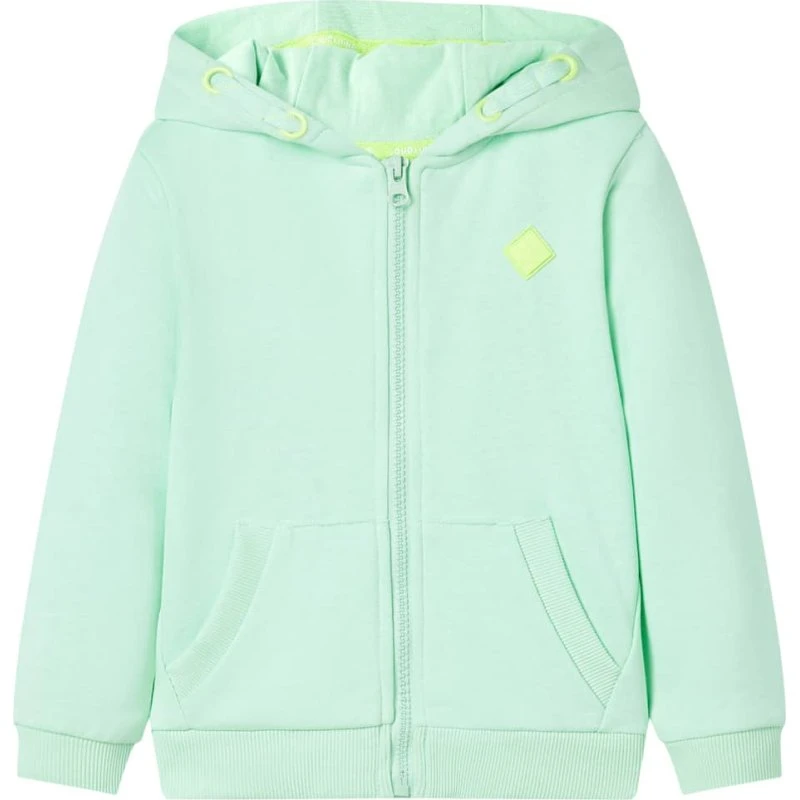 Børne‑hættetrøje med lynlås, str. 116 – Lysegrøn