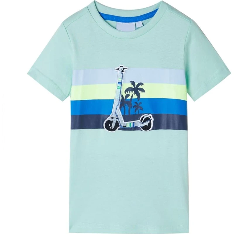 Børne T-shirt str. 140 lys mintgrøn