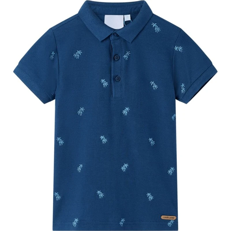Børnepoloshirt korte ærmer str.140 – mørkeblå