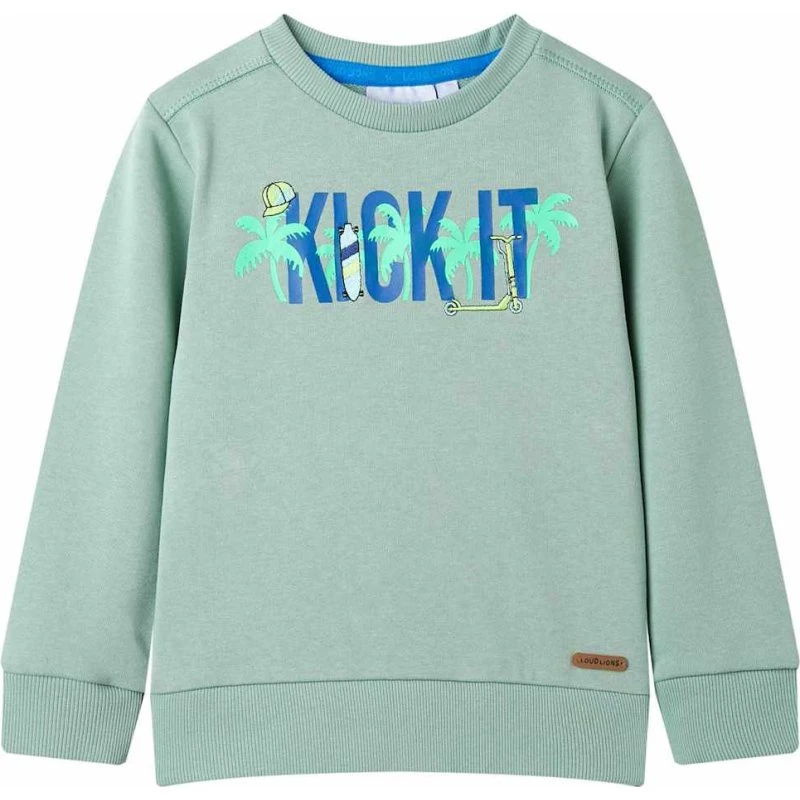 Sweatshirt til børn str. 104 – lys kakifarve