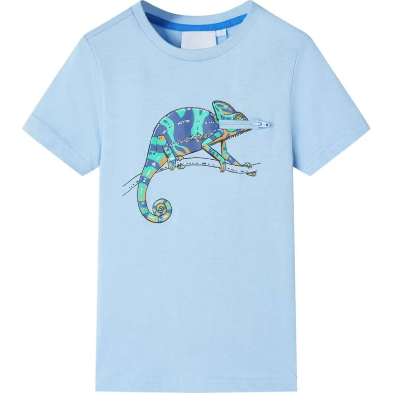 Kortærmet T-shirt børn str.128 lyseblå