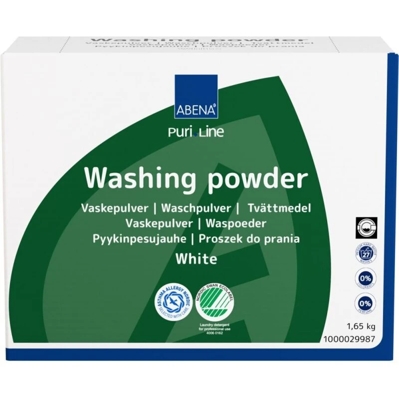 ABENA Puri-Line vaskepulver 1,65 kg hvidt uden farve/duft (4 stk)