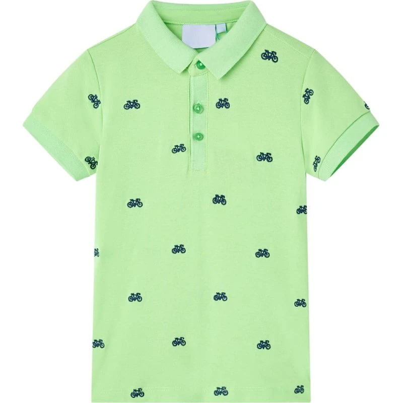 Polo til børn i neongrøn - str. 104