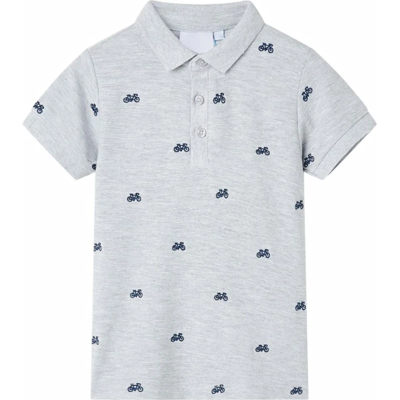 Polo til børn gråmeleret str. 92