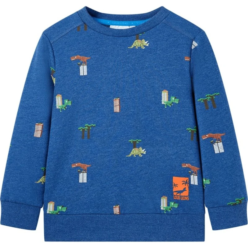 Sweatshirt børn str.116 mørk blåmeleret