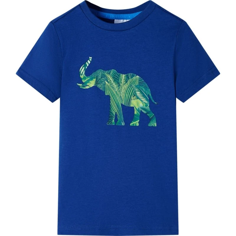 Børne T-shirt str. 140 mørkeblå – kort ærme