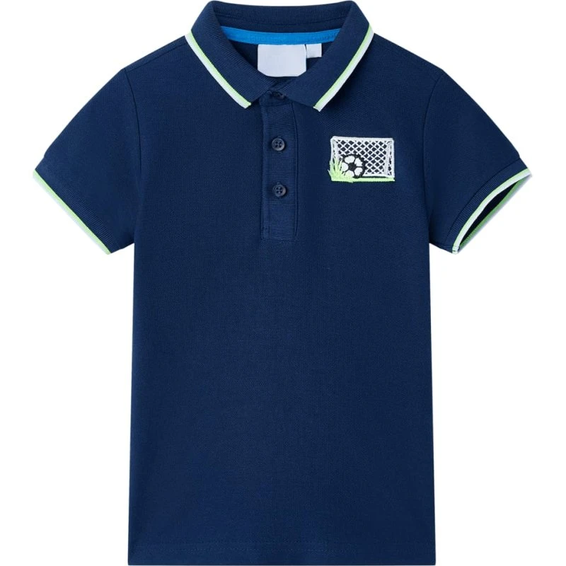 Børnepolo str. 128 – marineblå kortærmet