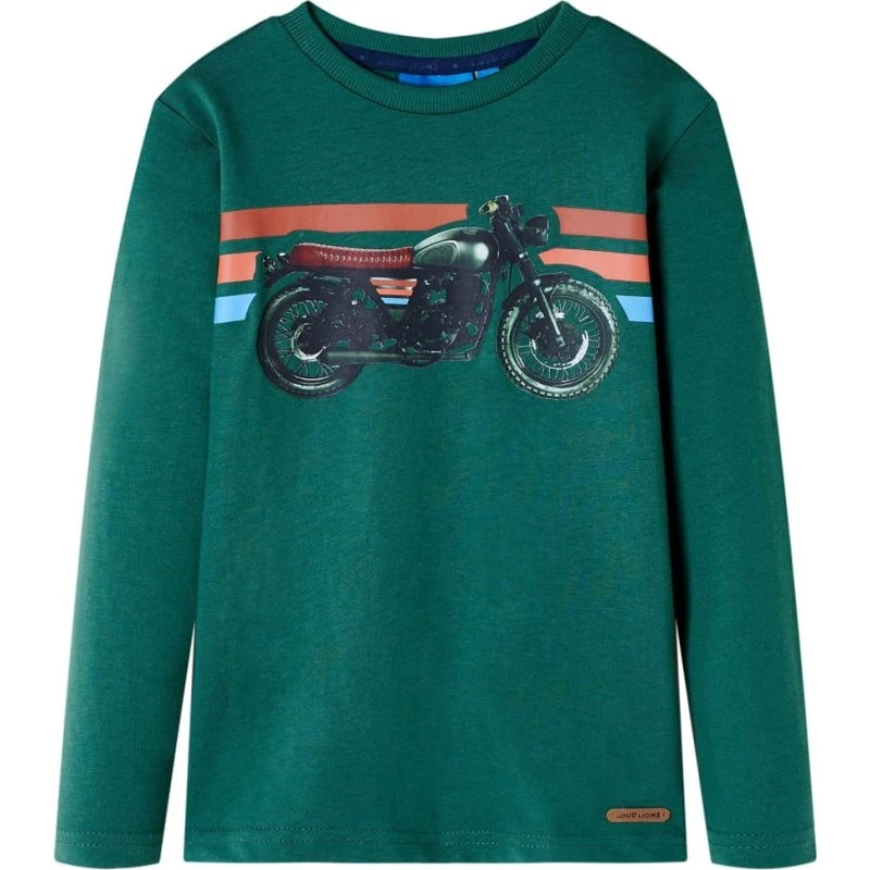 Langærmet T-shirt til børn str. 128 – grøn