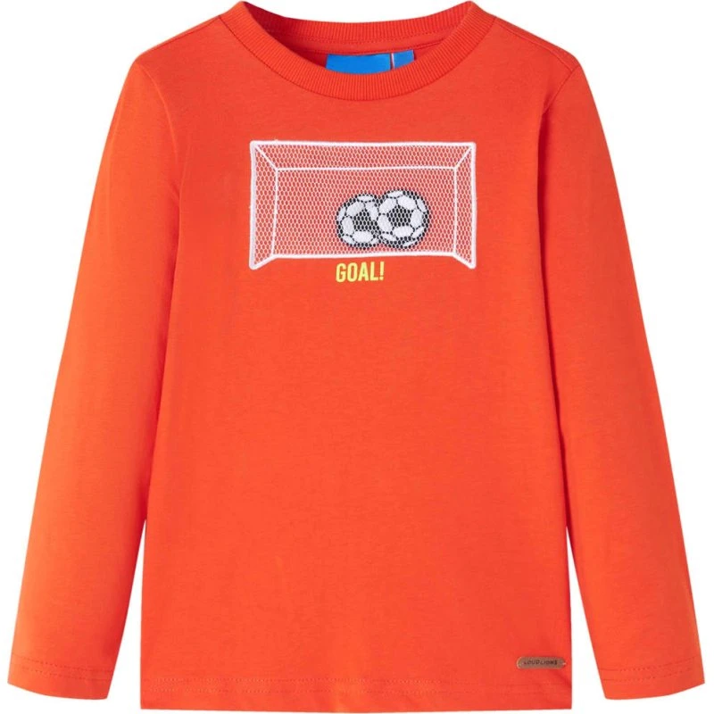 Langærmet T-shirt børn str.128, orange