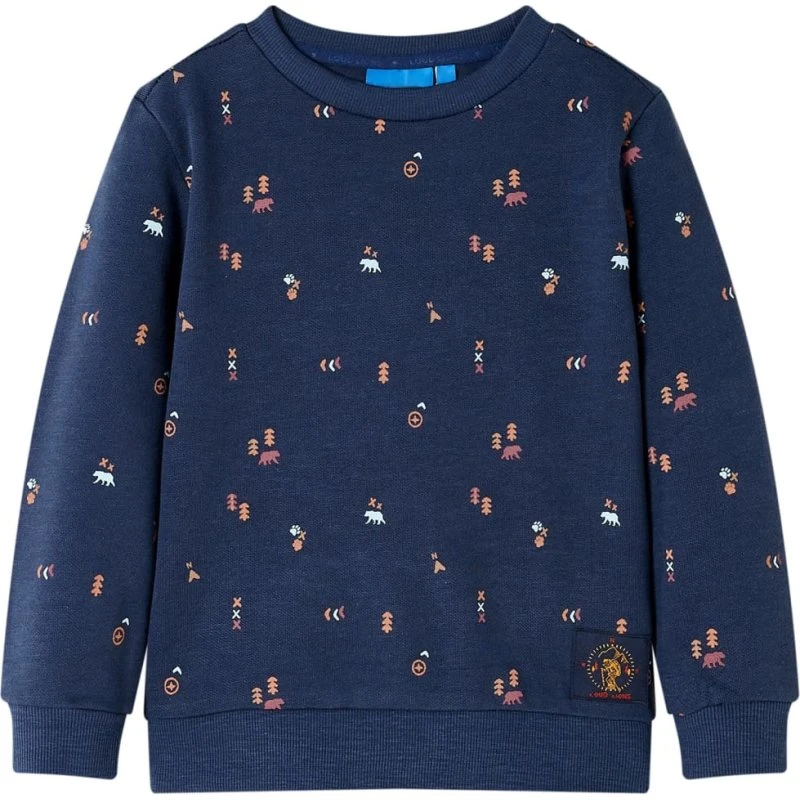 Sweatshirt til børn str. 128 - mørk blåmeleret