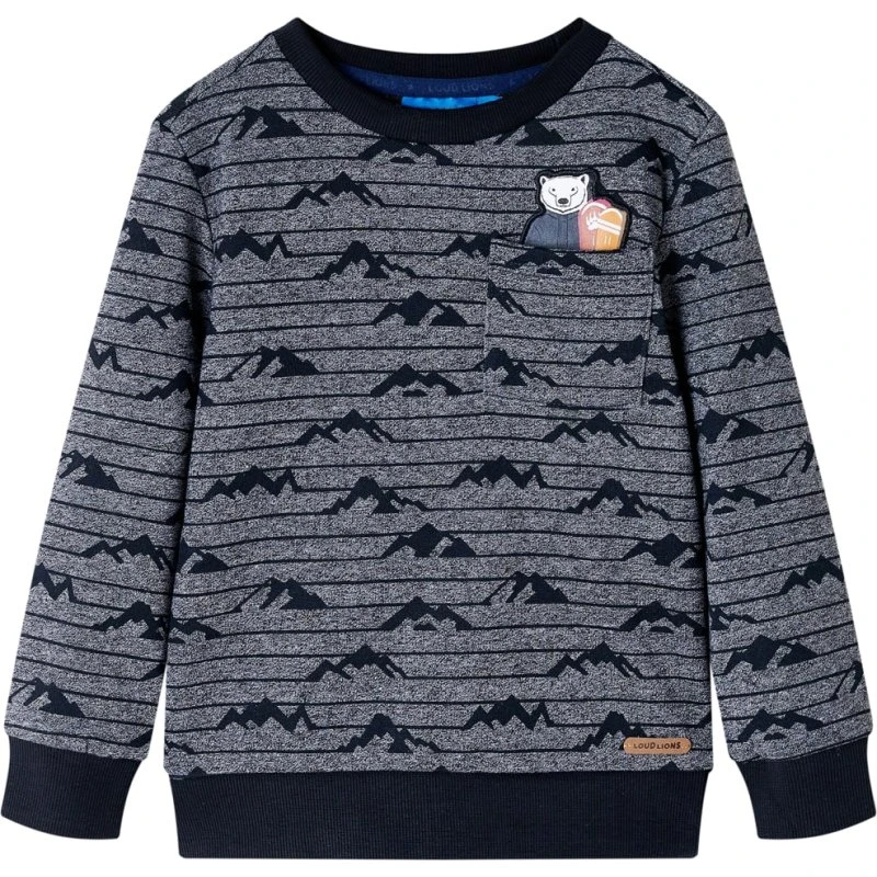 Børnesweatshirt blåmeleret str. 116