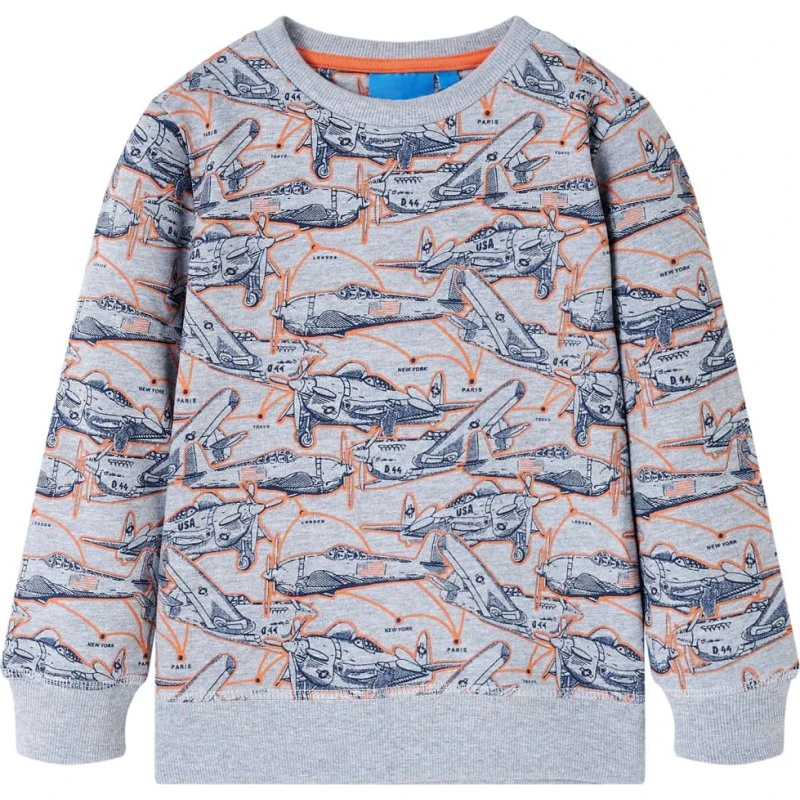 Børne-sweatshirt gråmeleret, str. 116