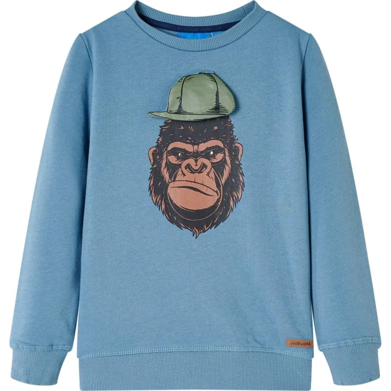 Børnesweatshirt mellemblå str. 92