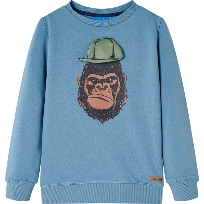 Børnesweatshirt mellemblå - str. 104