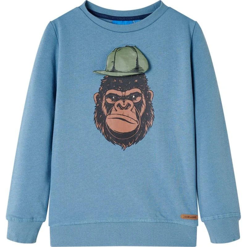 Børnesweatshirt mellemblå, str. 116