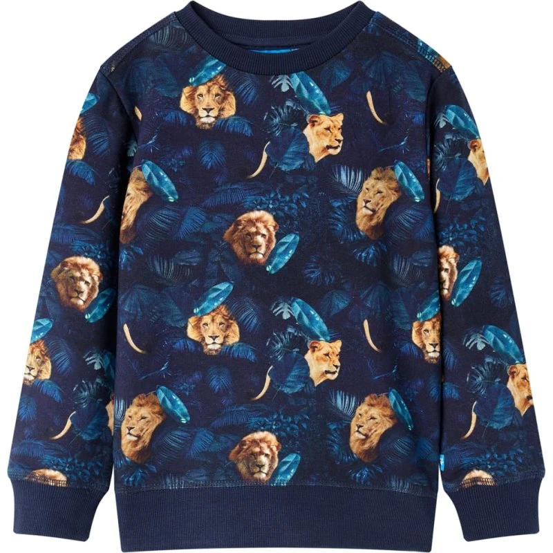 Børne-sweatshirt str. 128 – Marineblå