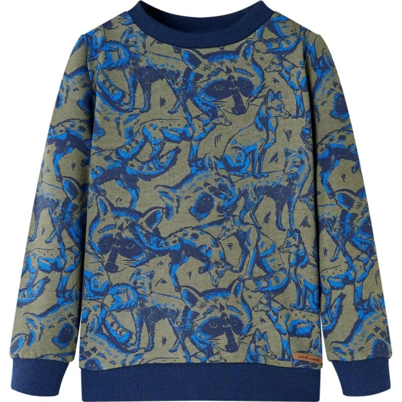 Børnesweatshirt kakifarvet str. 128