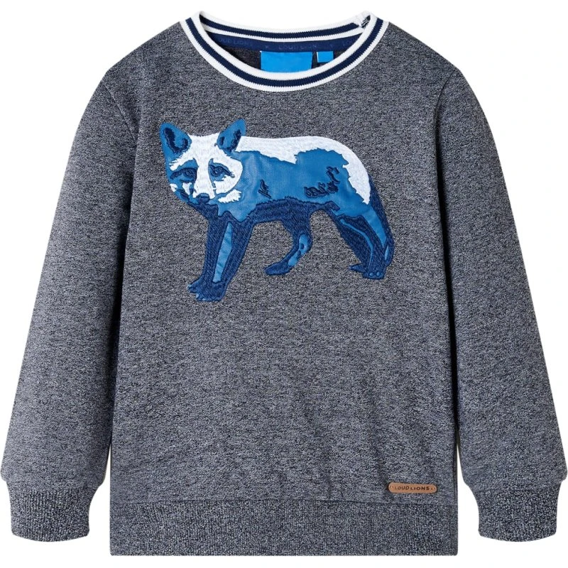 Sweatshirt børn blåmeleret str. 128