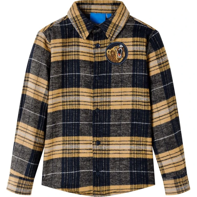 Ternet børneskjorte str.116 – gul/sort