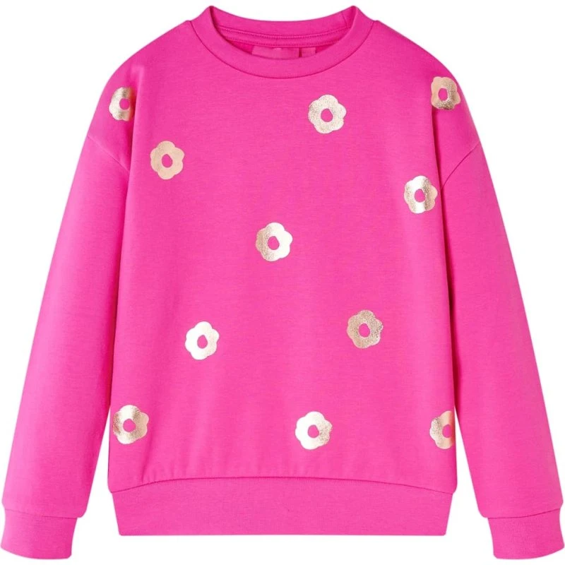 Børne-sweatshirt str. 116 – Pink, blød & holdbar