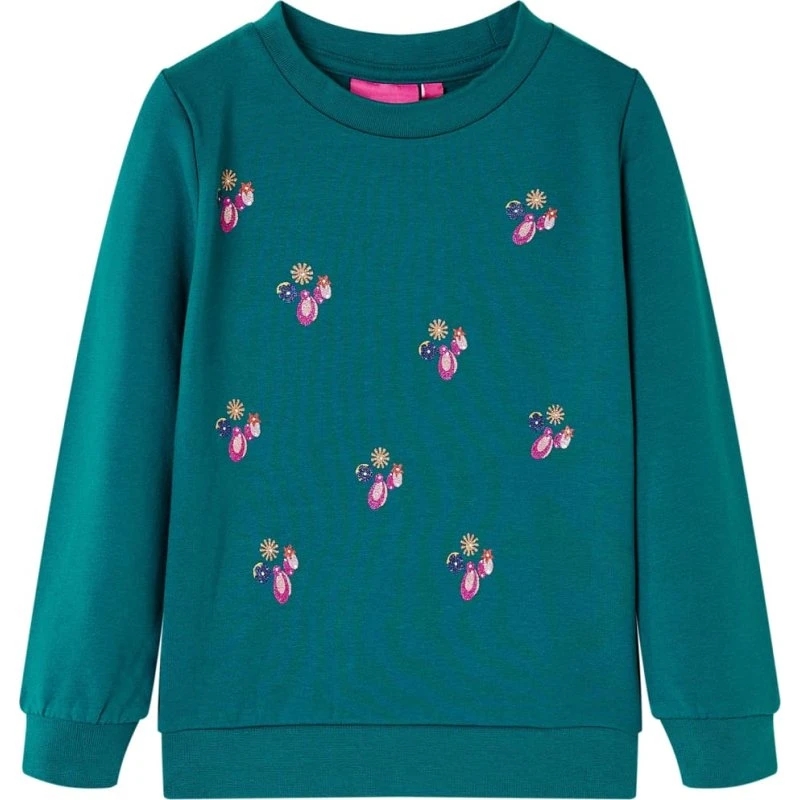 Børnesweatshirt str. 140 – mørkegrøn