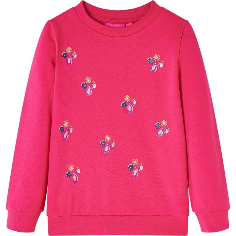 Børne-sweatshirt pink str. 116 – blød & holdbar