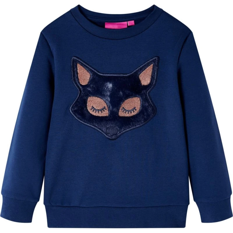 Børnesweatshirt str. 128 - Marineblå