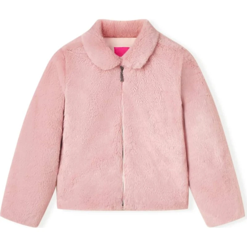 Børnejakke str. 92 i imiteret pels - lyserød