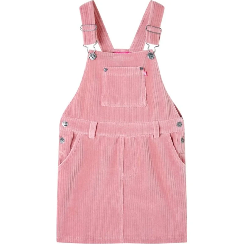 Børnekjole i jernbanefløjl str. 104 - lyserød