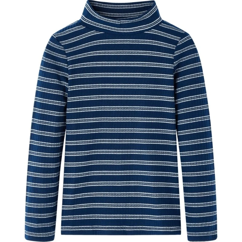 Langærmet T-shirt børn str. 128 – marineblå