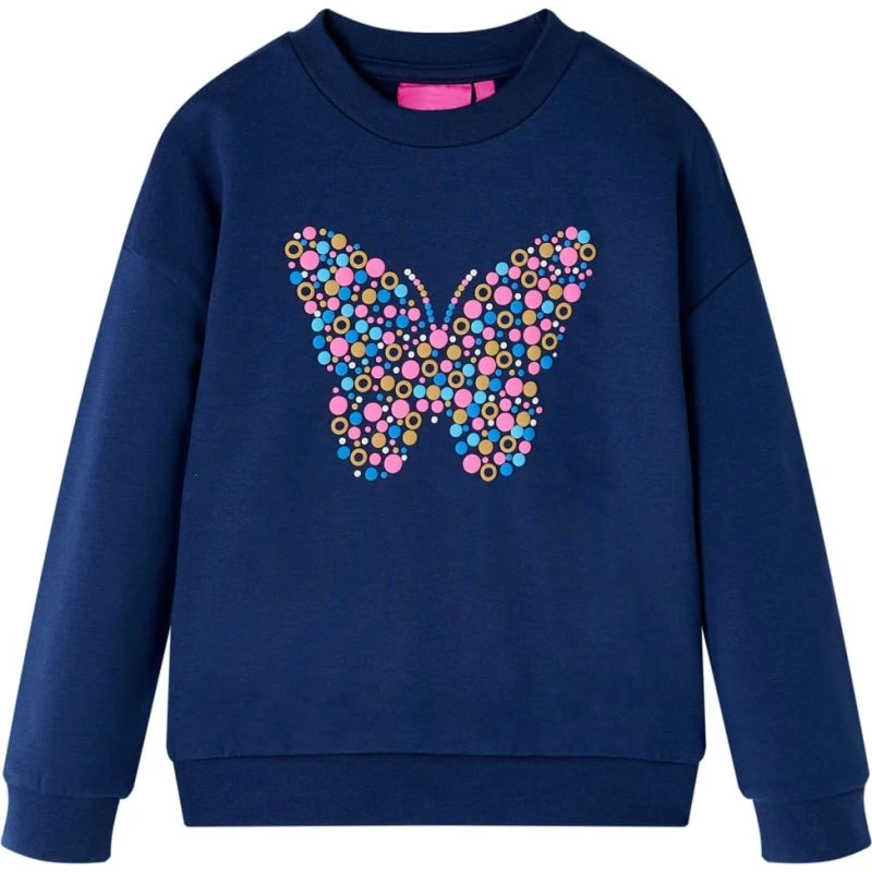 Børnesweatshirt str. 104 – Marineblå