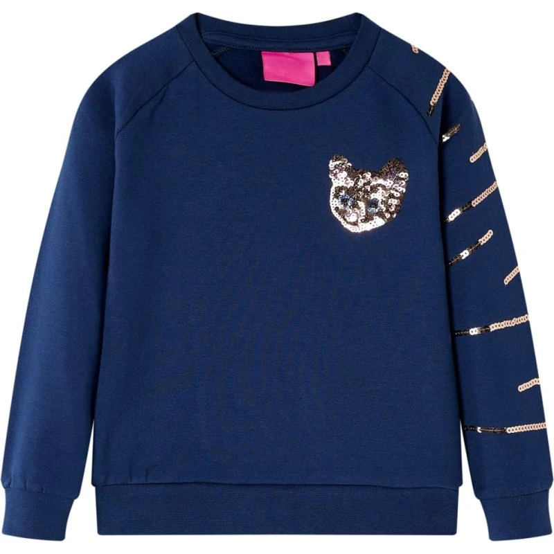 Sweatshirt til børn, marineblå str. 128