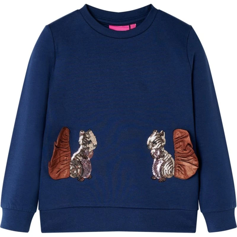 Børnesweatshirt str. 140 – Marineblå