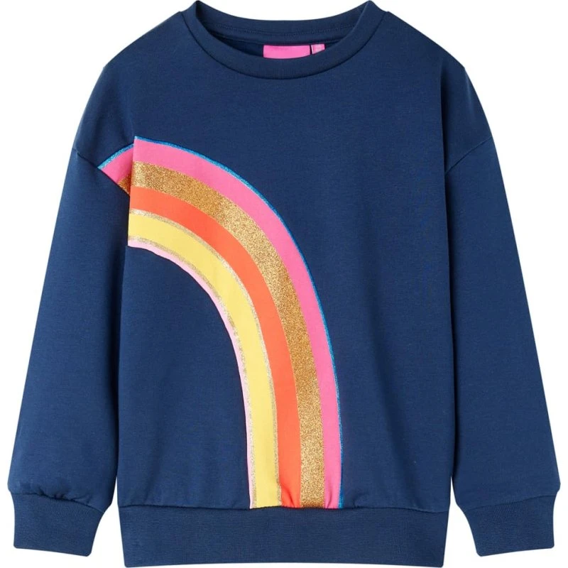 Børnesweatshirt str. 128, marineblå