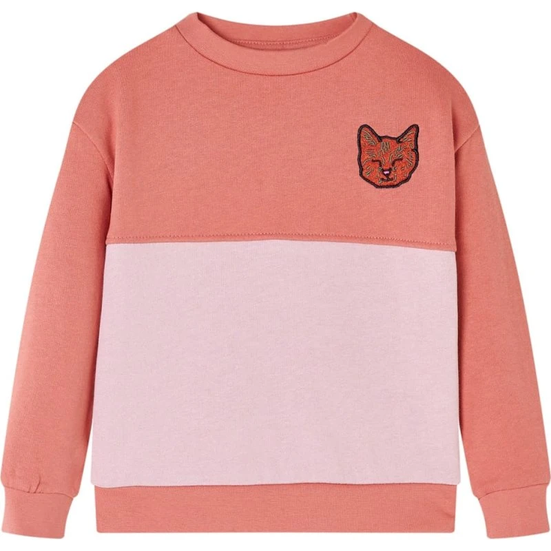 Sweatshirt børn str. 104 - Farveblokke lyserød