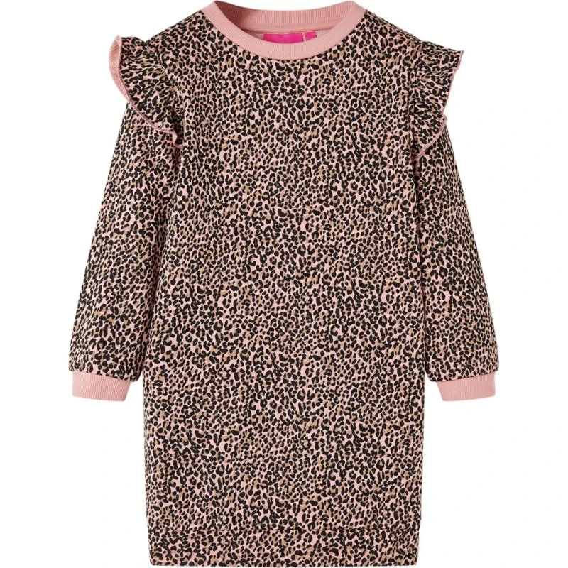 Lyserød sweatshirtkjole til børn str. 104