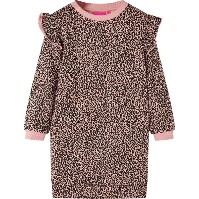 Lyserød sweatshirtkjole til børn - str. 116