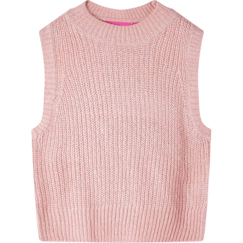Strikket vest til børn - lyserød, str. 104