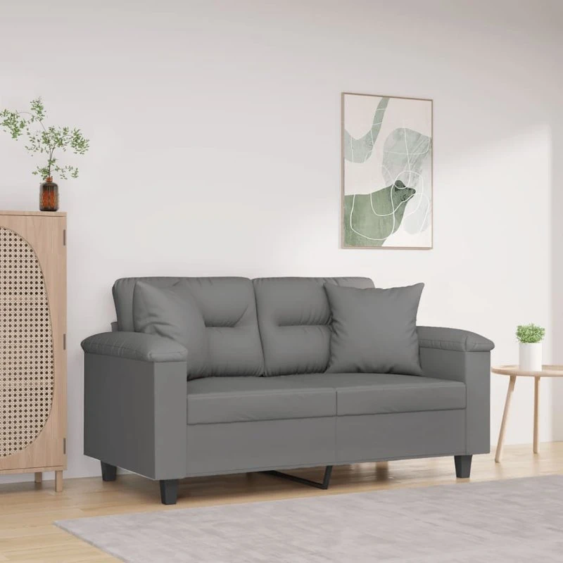 2-personers mikrofiber sofa 120 cm - mørkegrå