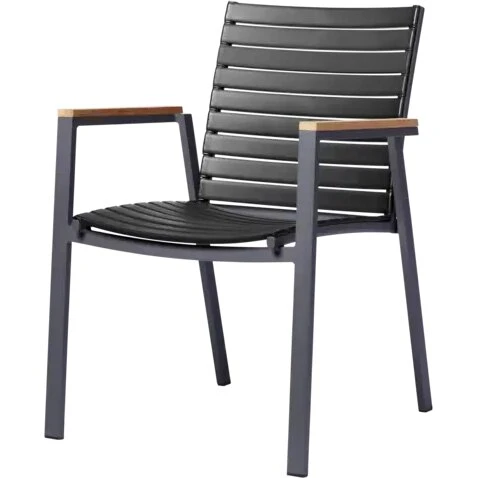 Cinas Mood Extreme havestol, sort med teak armlæn