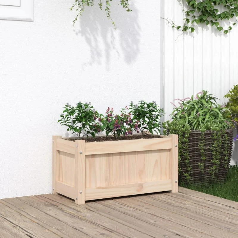 Plantekasse i massivt fyrretræ 60×31×31 cm