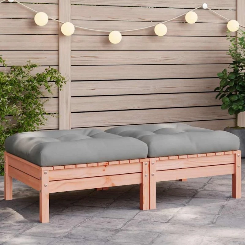 Fodskamler til haven 2 stk. med hynder i massivt douglasgran