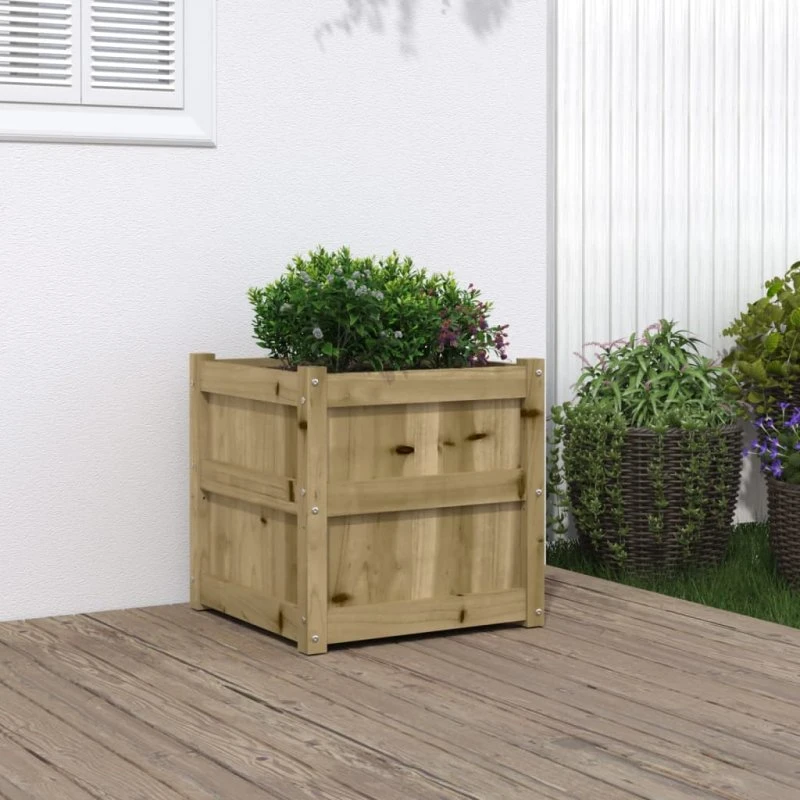 Plantekasse i imprægneret fyrretræ 50x50x50 cm