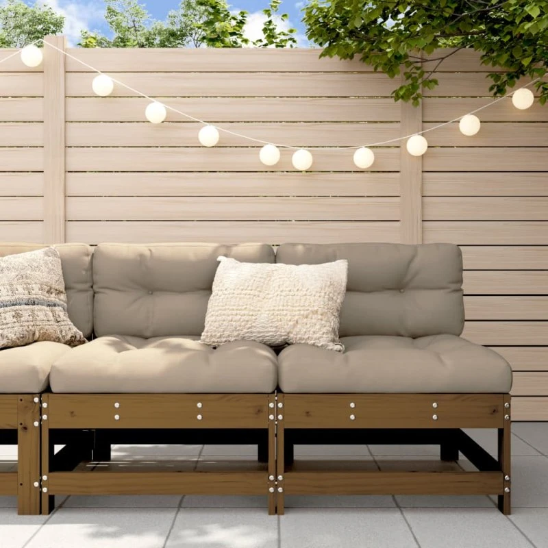 Midtermoduler til havesofa 2 stk. i massivt fyrretræ