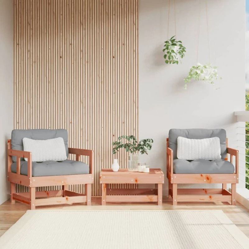 Havestole 2 stk. i massivt douglasgran - lameldesign