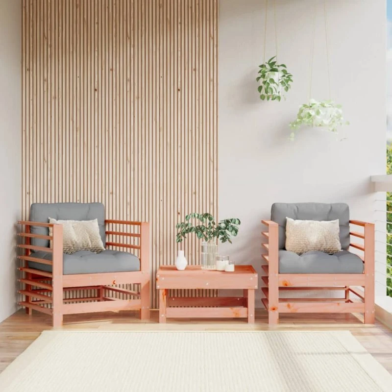 Havestole 2 stk. i massivt douglasgran – lameldesign